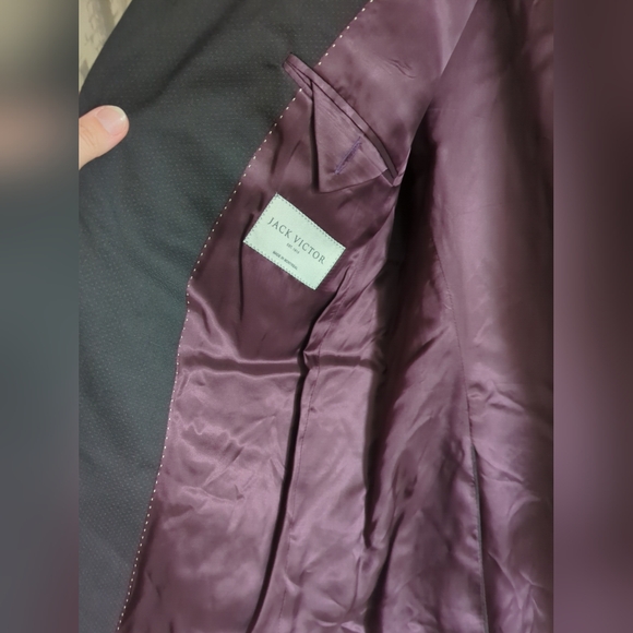 Jack Victor Super 100's  Napoli Black 100% Wool Blazer Sport Coat Jacket 42R - Picture 5 of 8